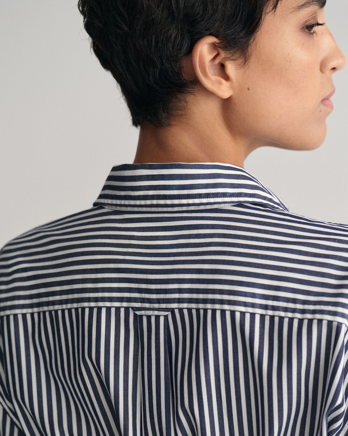 Popeline Hemdblusenkleid mit Streifen