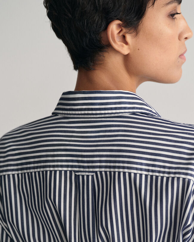 Popeline Hemdblusenkleid mit Streifen