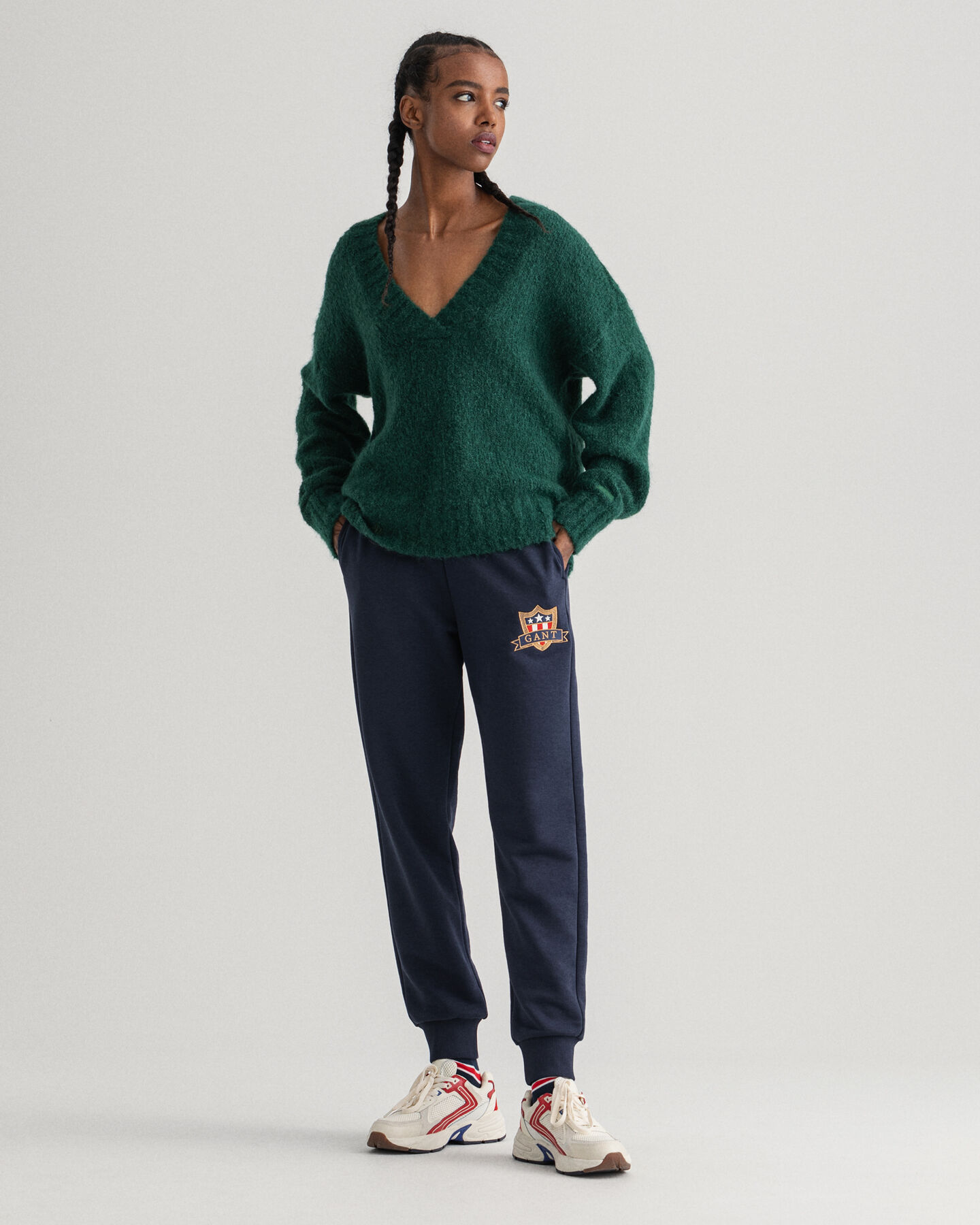 V-Neck Pullover aus Mohair