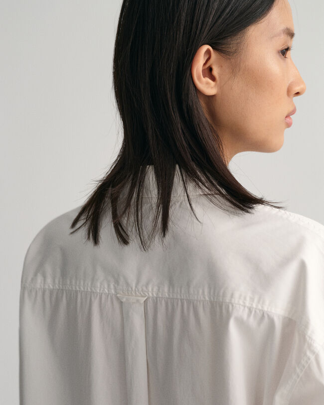 Oversized Fit Popeline Bluse mit breiten Manschetten