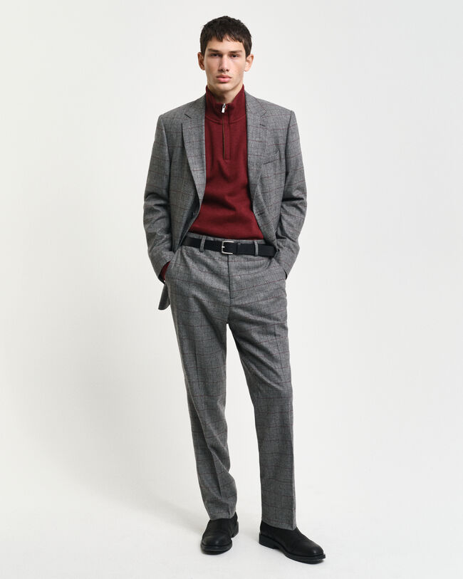 Slim Fit Anzughose mit Karomuster