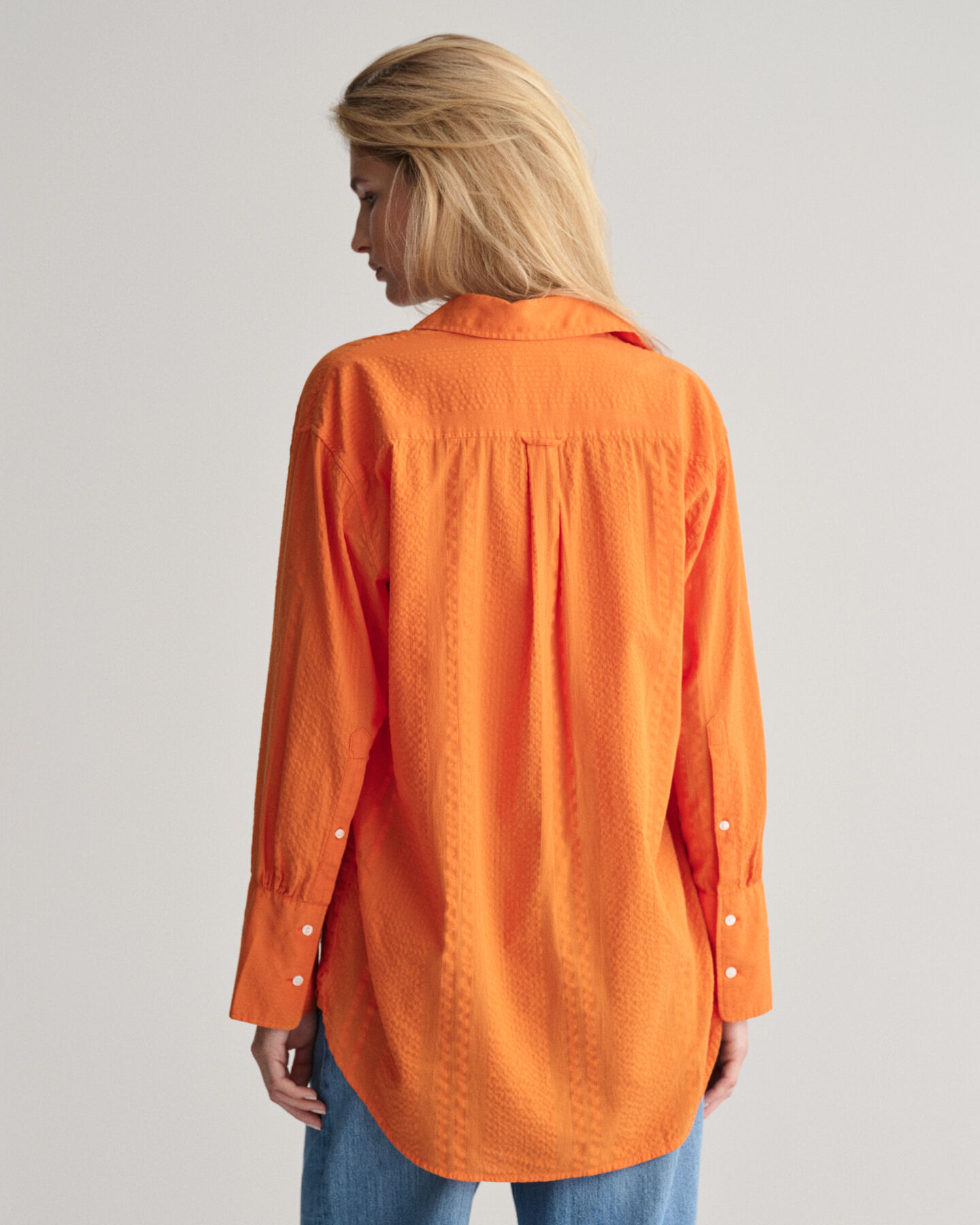 Gestreifte Relaxed Fit Seersucker Bluse