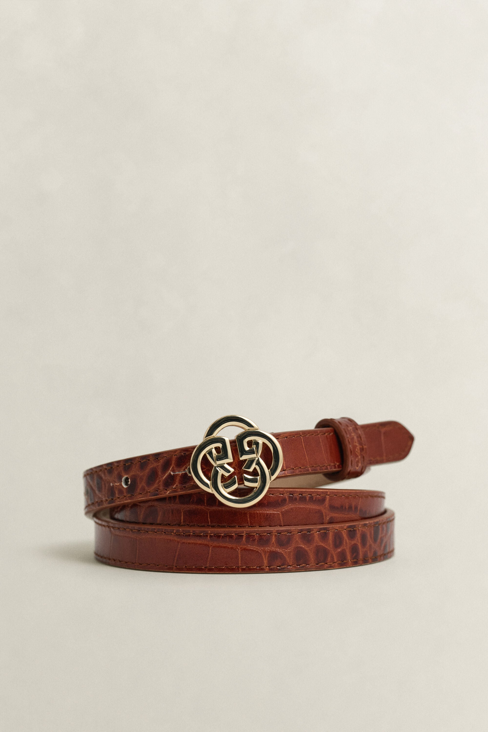 Croc-Effect Monogram Gürtel