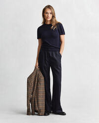 Leichter Kurzarm-Rundhalspullover