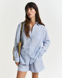 Relaxed Fit Tonal Seersucker Bluse mit Streifen
