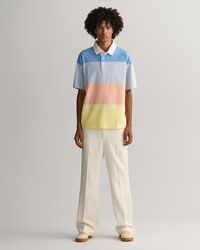 Retro Kurzarm-Rugger mit Blockstreifen