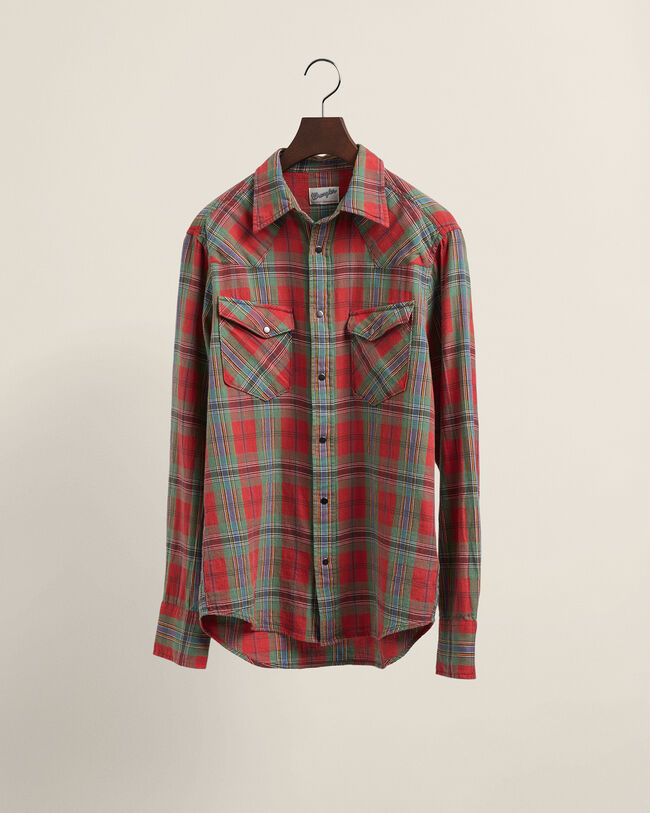 Wrangler x GANT Regular Fit Western Hemd mit Tartan-Muster
