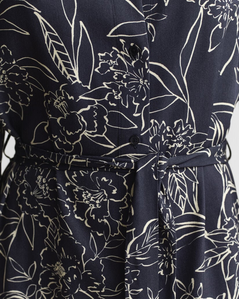 Hemdblusenkleid mit Blumen-Print