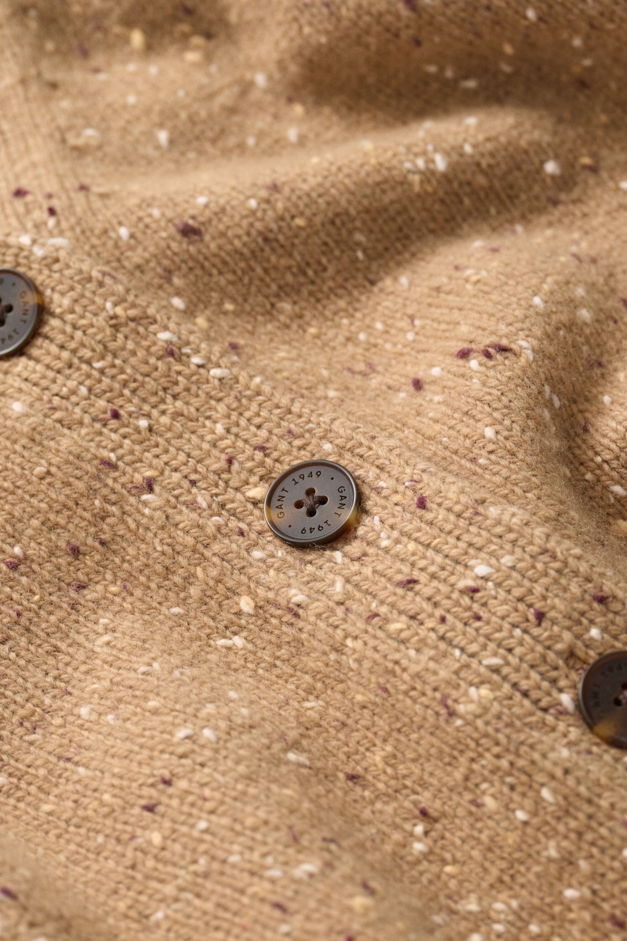 Strickjacke aus Wollmix mit Noppenstruktur