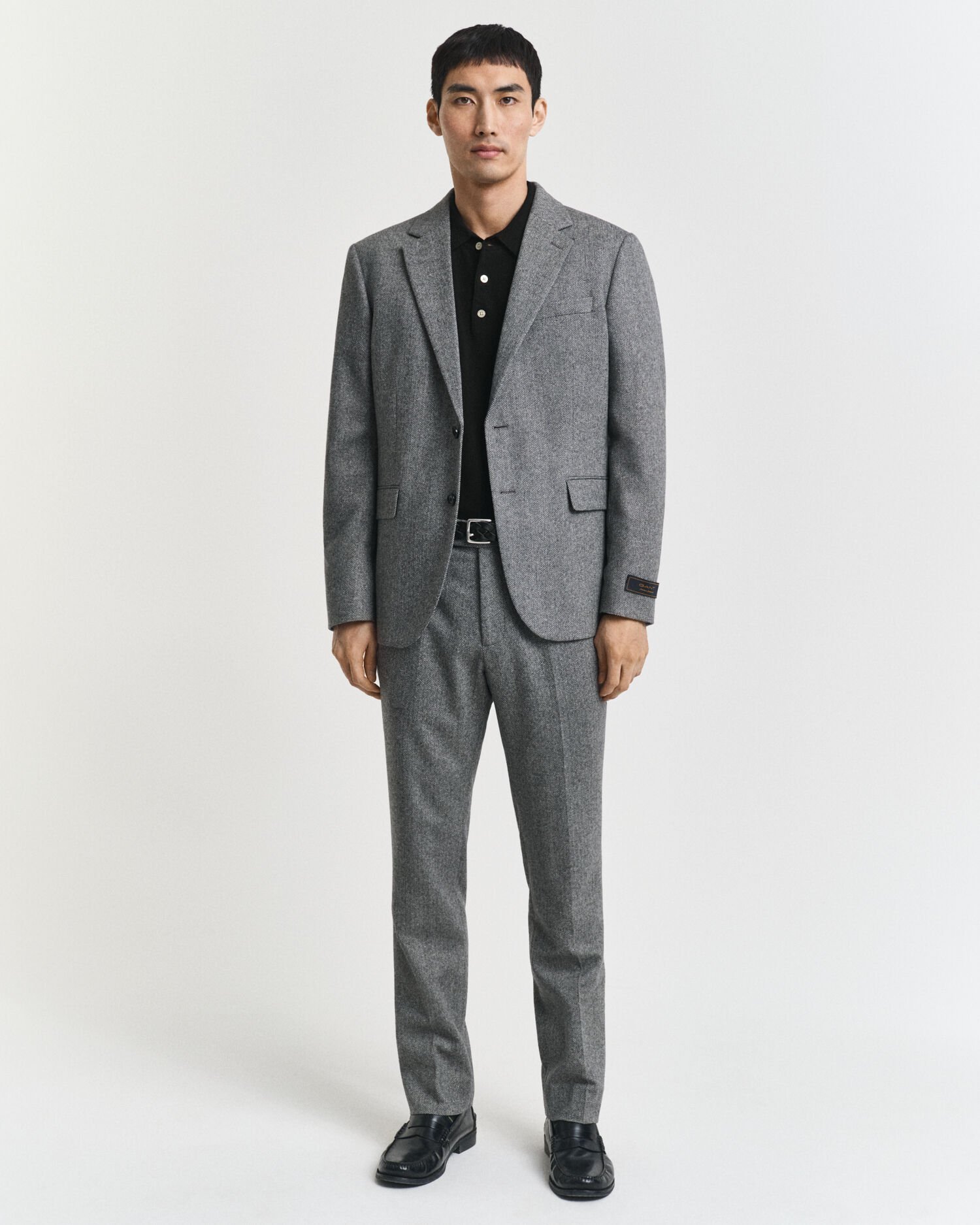 Slim Fit Herringbone Anzughose aus Flanell