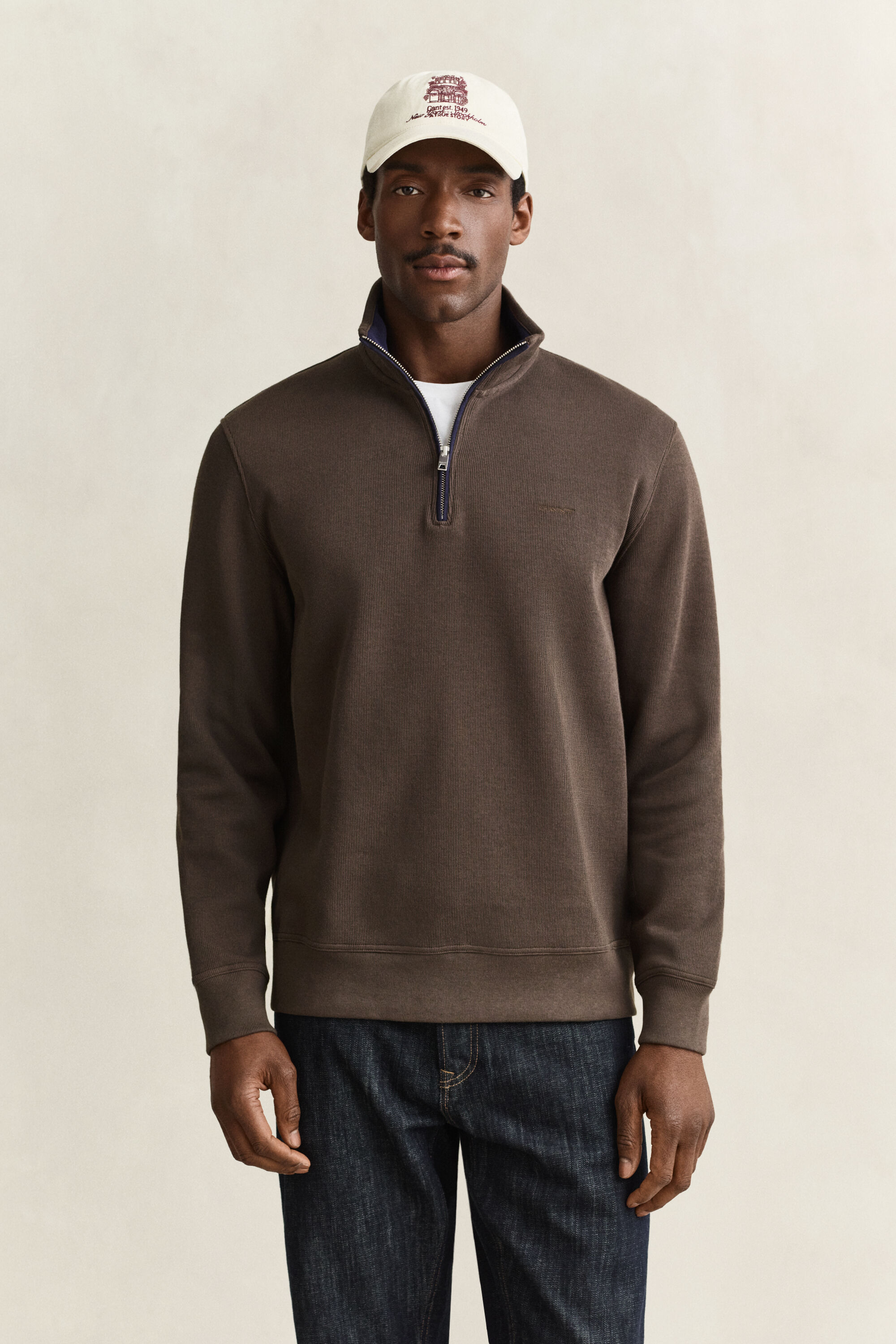 Sacker Rib Sweatshirt mit Reißverschlusskragen