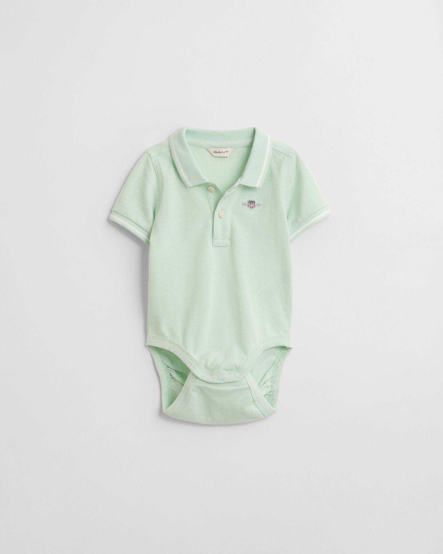 Baby Piqu&eacute; Body mit kontrastierenden Randstreifen