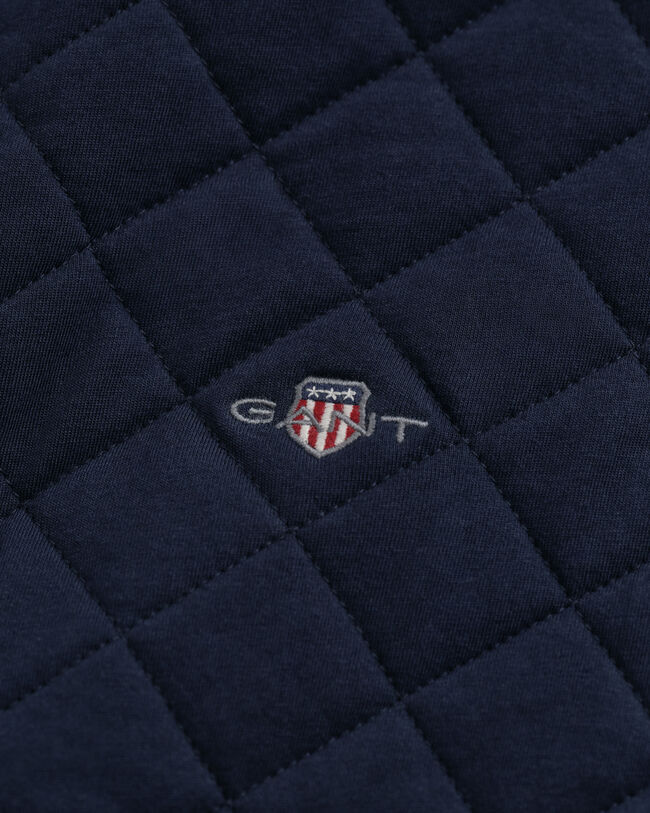 Gesteppte Sweatjacke mit Reißverschluss und Cord-Kragen