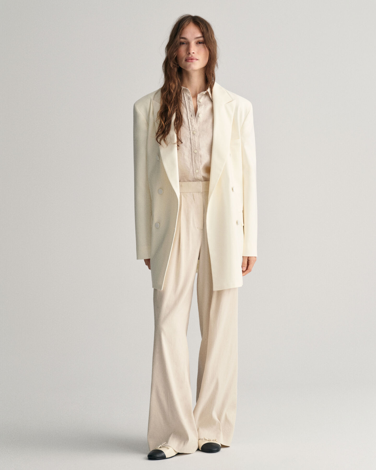 Regular Fit Leinen Chambray Bluse