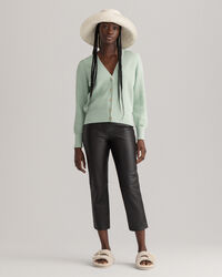 Gerippte Baumwollstrickjacke