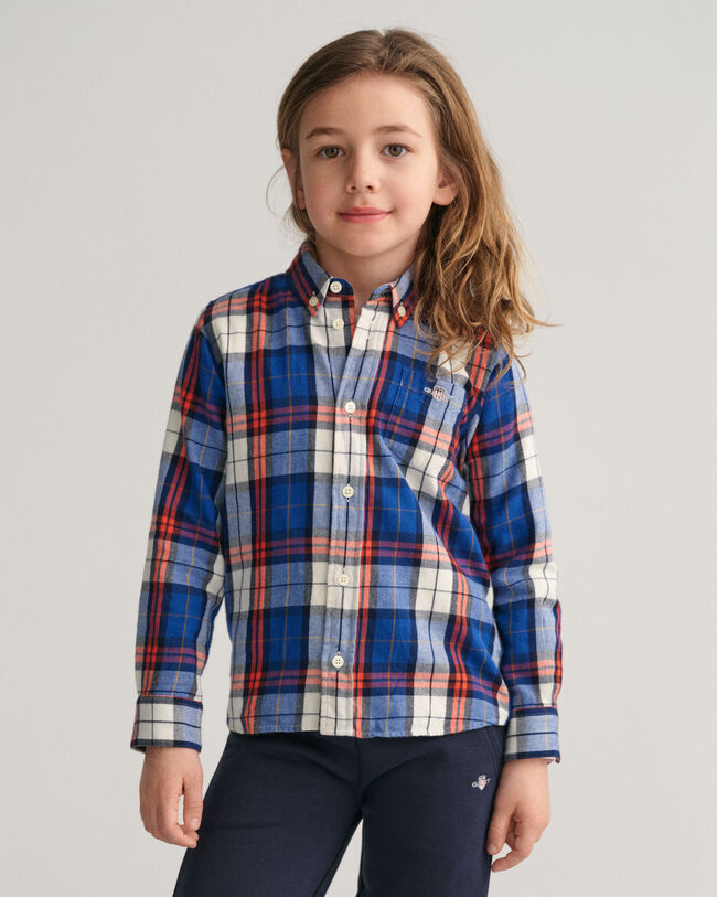 Kids Regular Fit Flanellhemd mit Karomuster