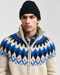 Jacquard-Strickjacke mit Reißverschluss