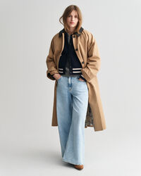 Kurzmantel mit Lederkragen