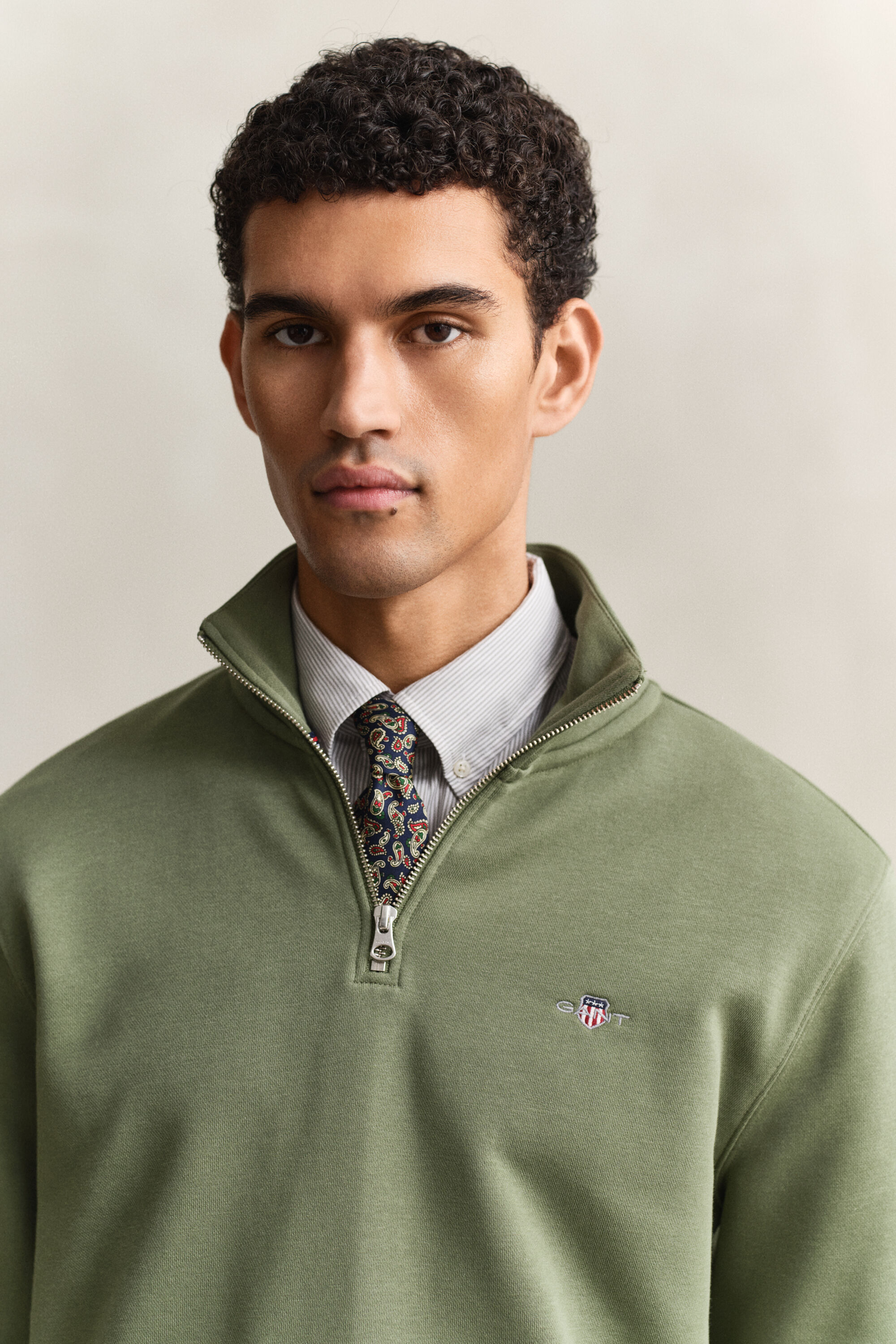 Shield Sweatshirt mit halblangem Reißverschluss