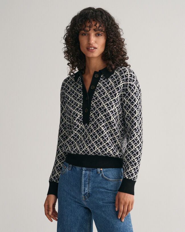 G Patterned Jacquard-Polopullover