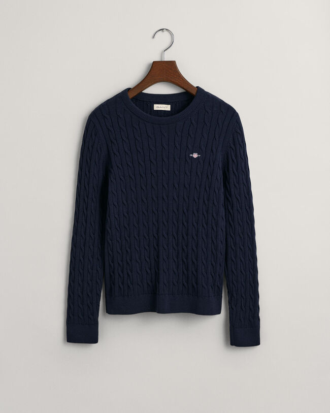 Teen Girls Shield Zopfstrick Baumwollpullover