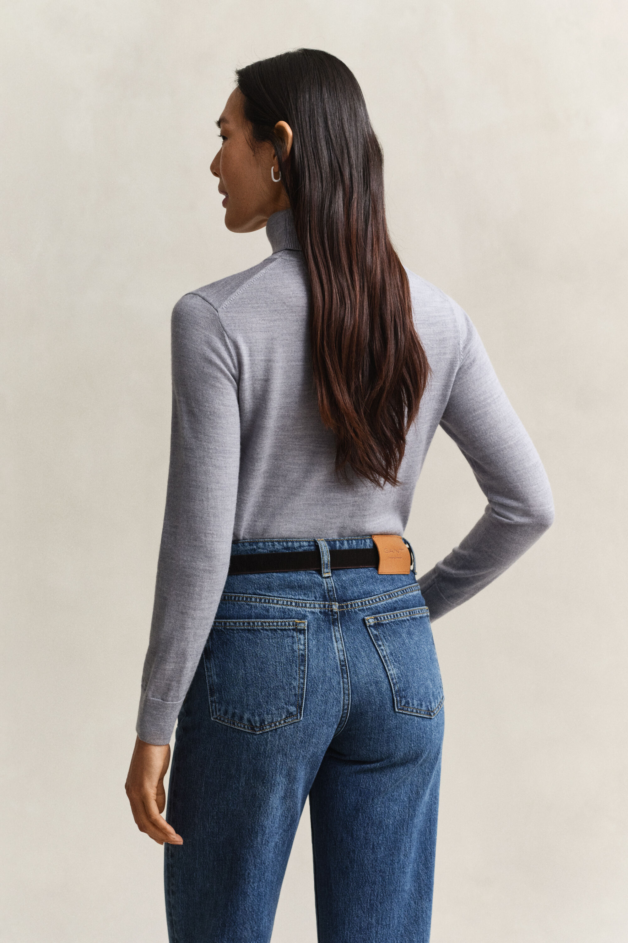 Rollkragenpullover aus extrafeiner Merinowolle