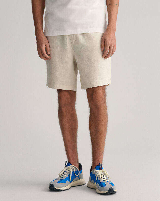 Leinenshorts mit Kordelzug