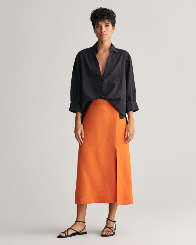 Midirock aus Leinenmischung