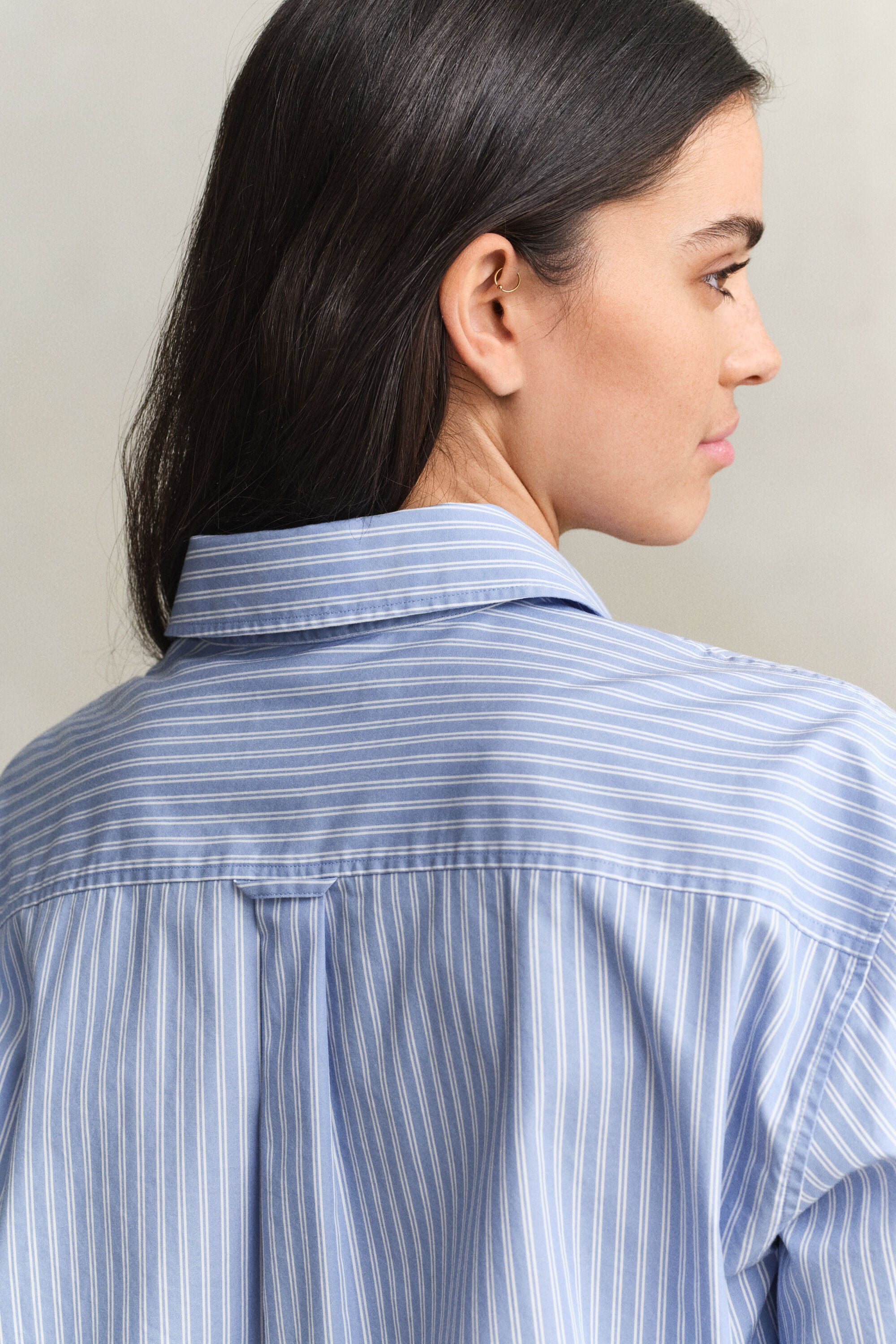 Relaxed Fit Classic Popeline-Bluse mit Streifen
