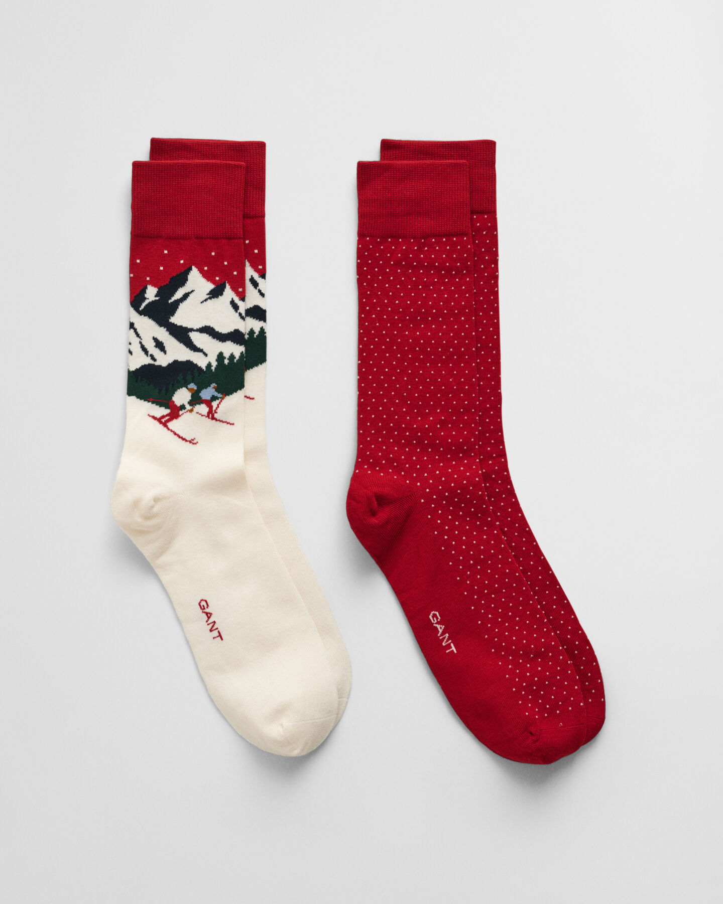 2er-Pack Socken mit Ski-Print in Geschenkbox