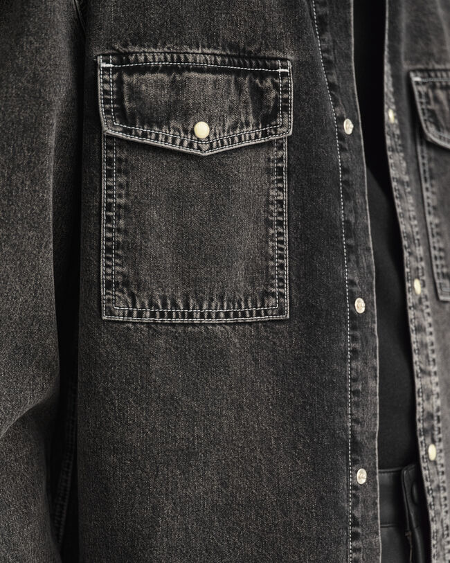 Oversized Jeanshemd mit Waschung