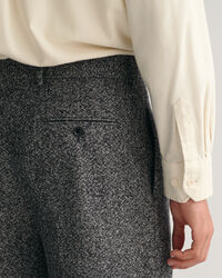 Tweed Anzughose mit weitem Bein