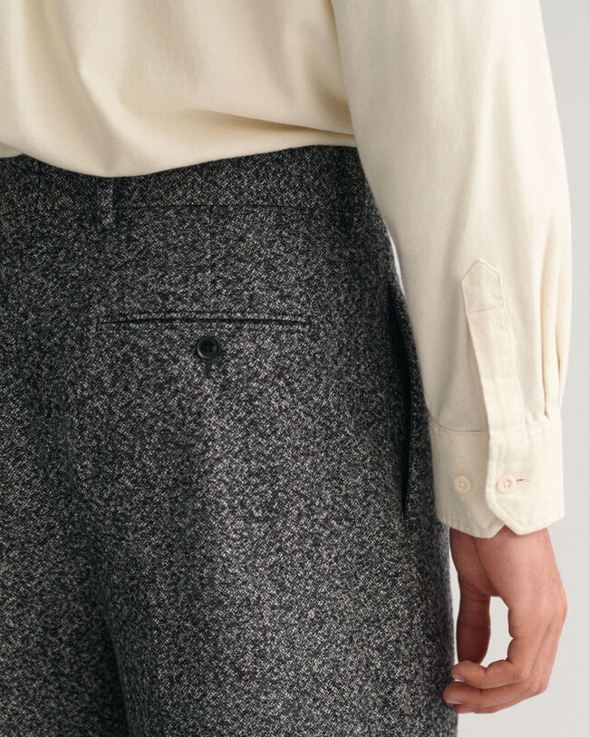 Tweed Anzughose mit weitem Bein