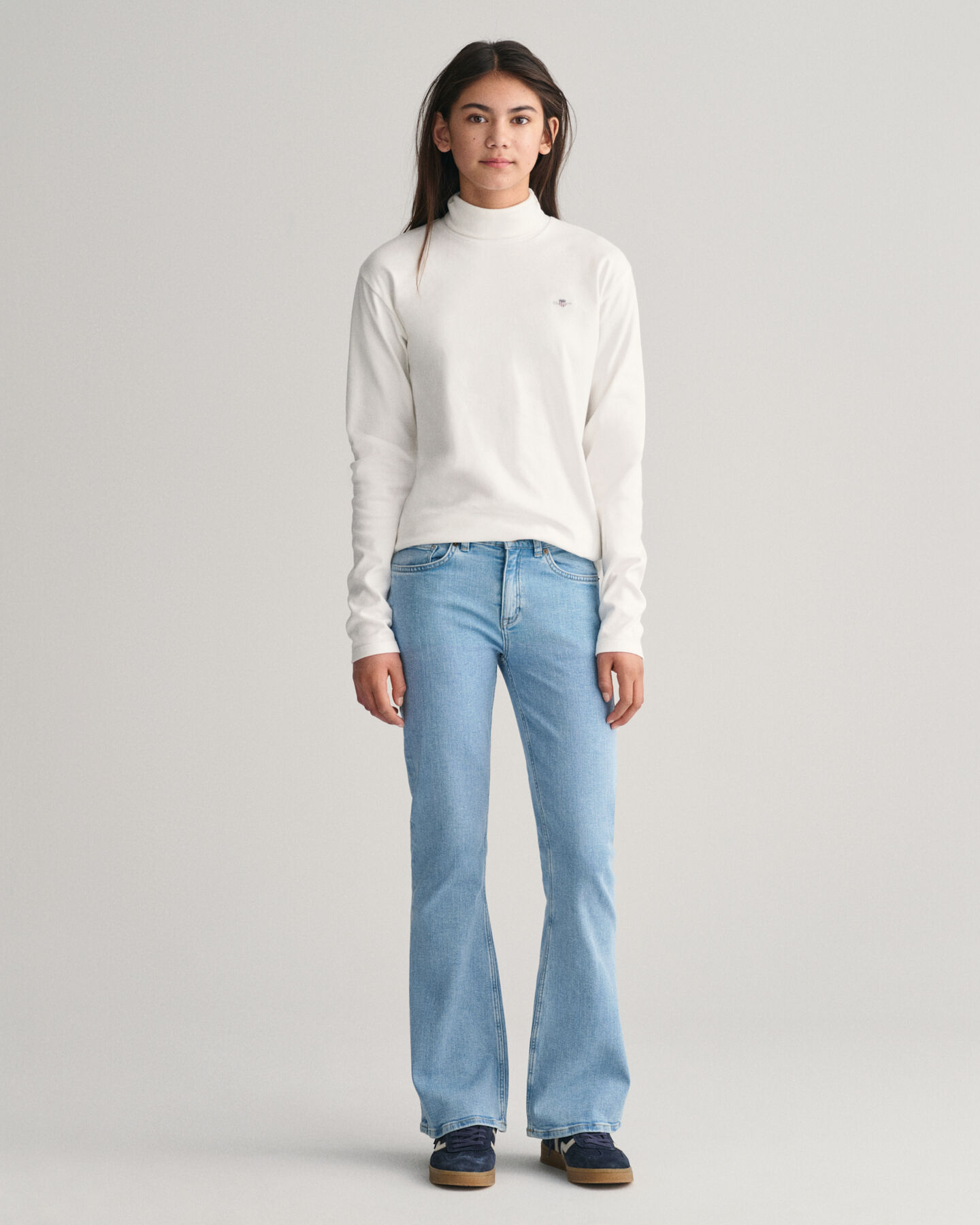 Teens Shield Stehkragen-Langarmshirt