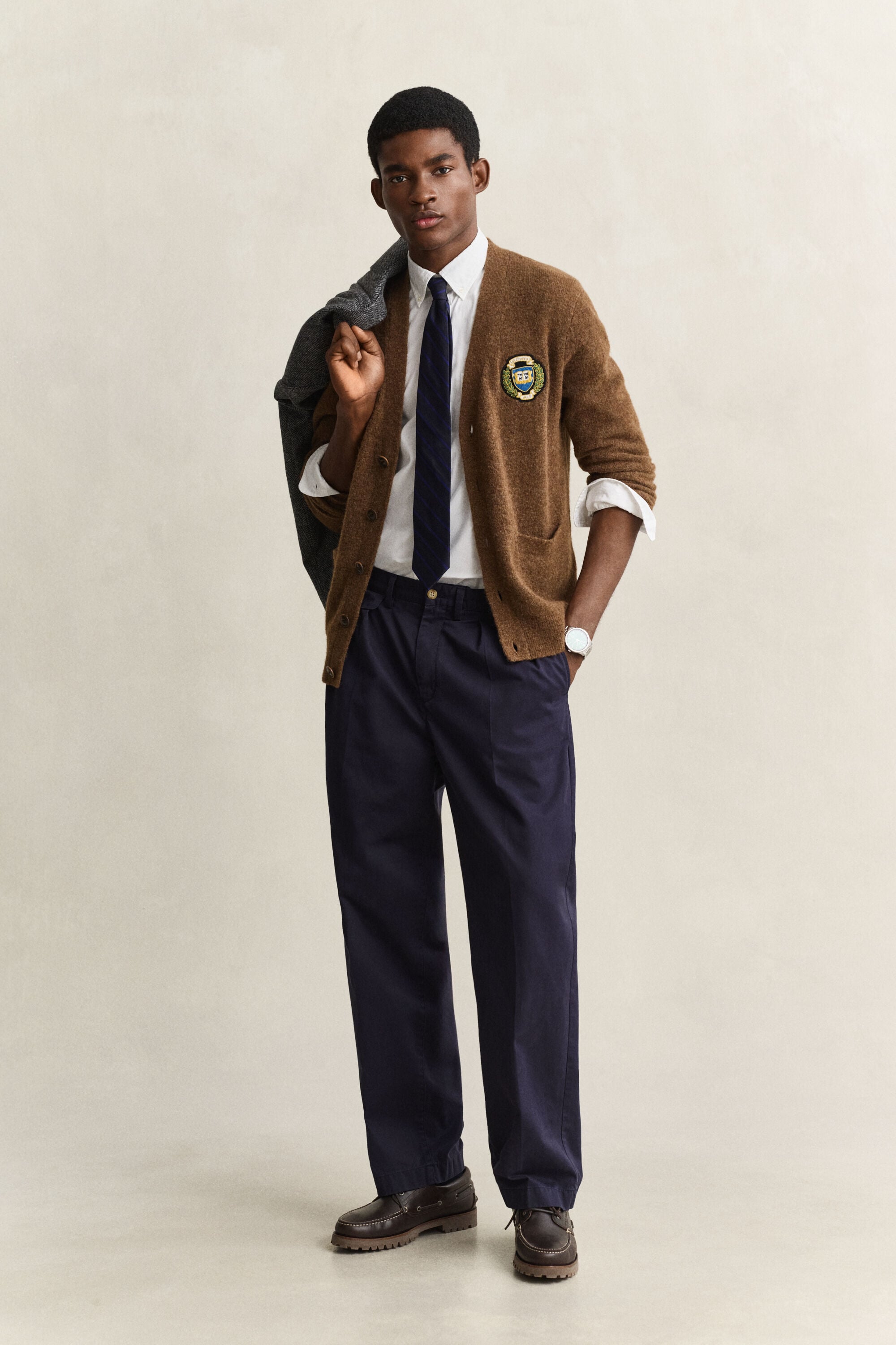 Gant x Yale Strickjacke aus angerauter Wolle