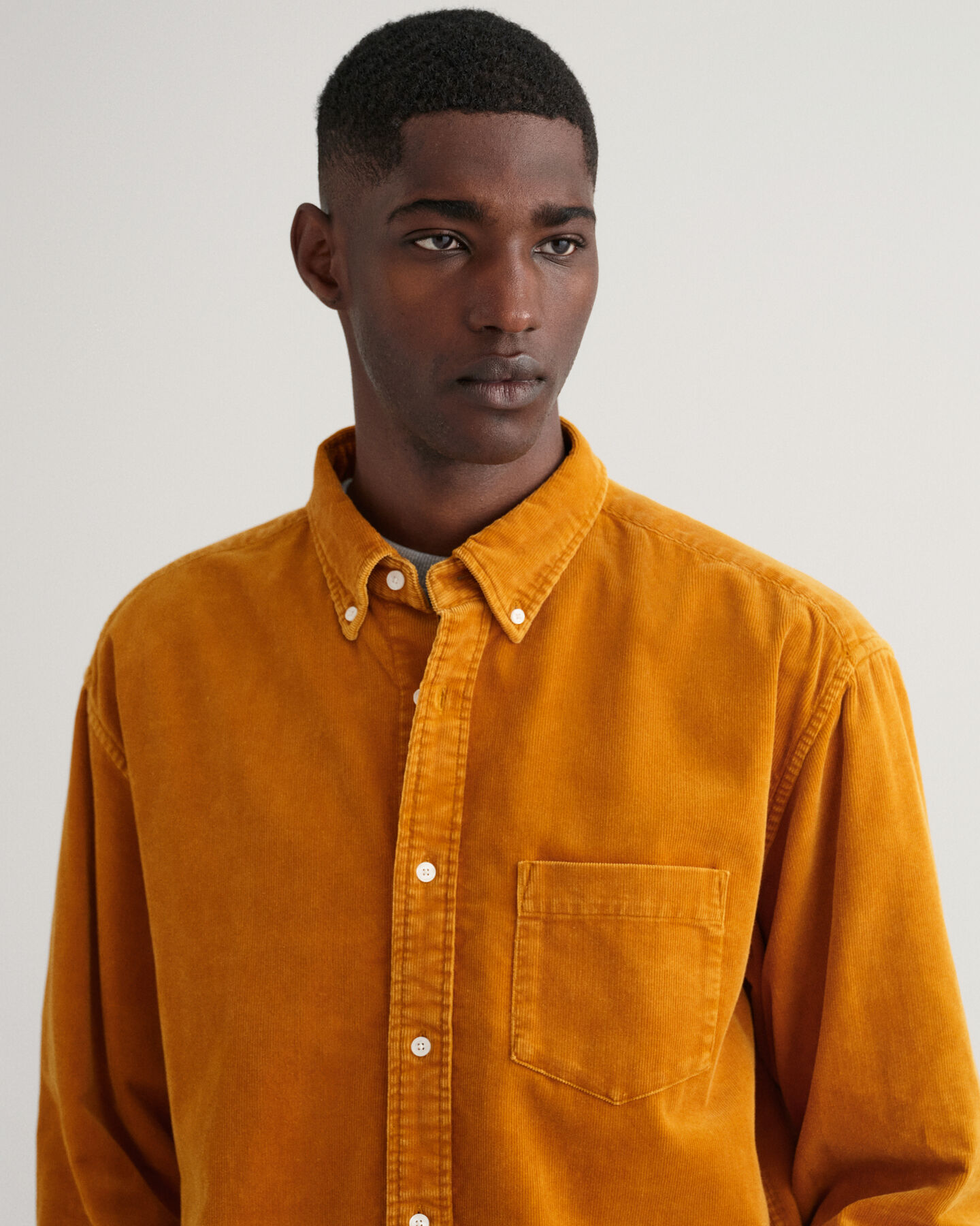 Relaxed Fit Cordhemd in ausgeblichener Optik