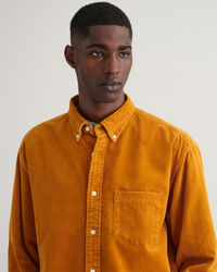 Relaxed Fit Cordhemd in ausgeblichener Optik