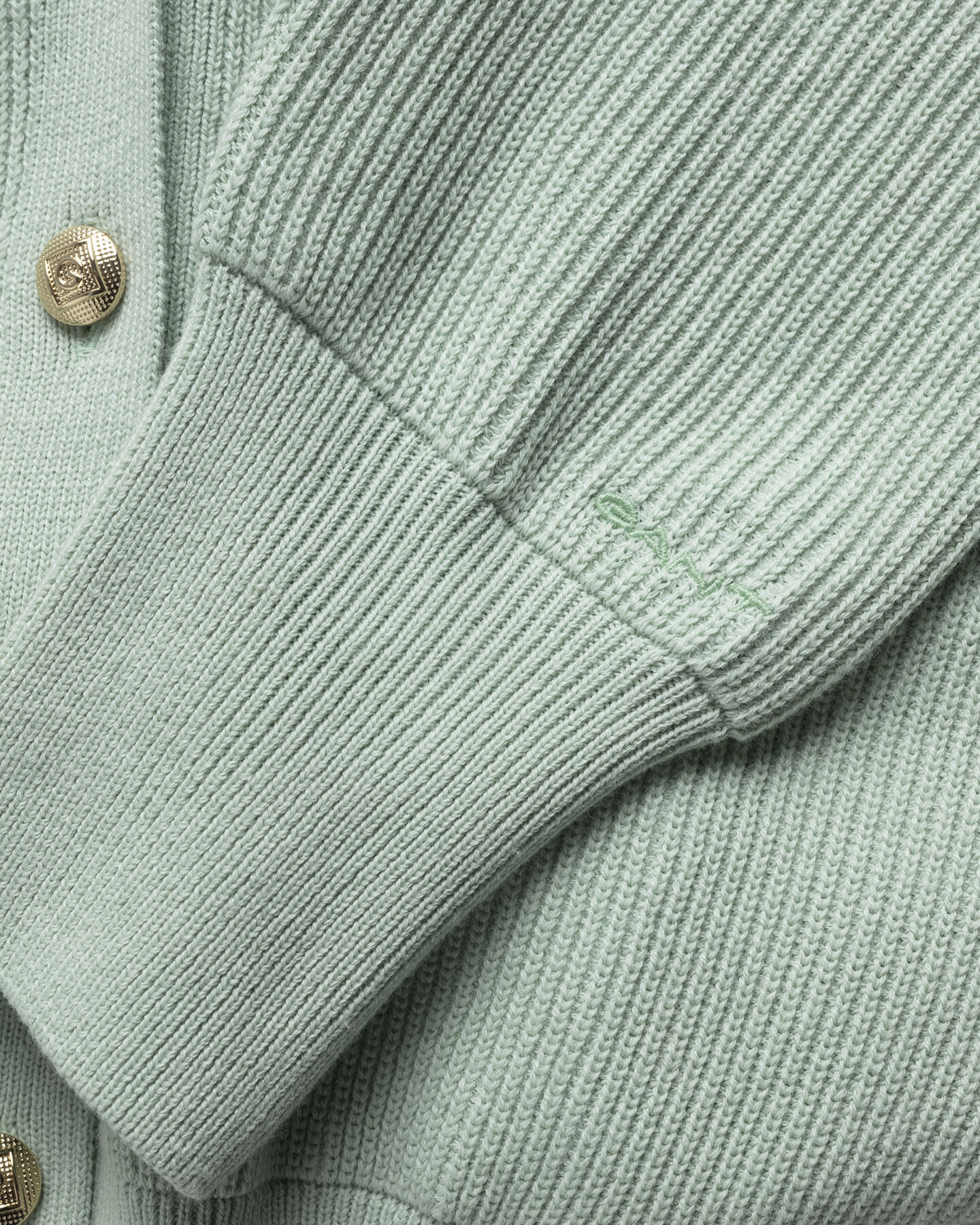 Gerippte Baumwollstrickjacke