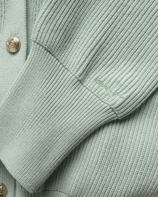 Gerippte Baumwollstrickjacke