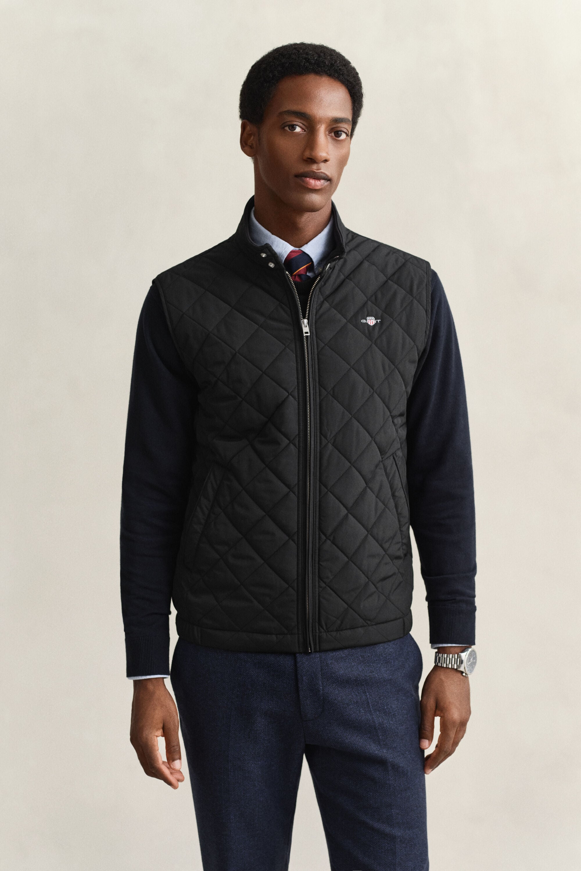 Gesteppte Windcheater Weste