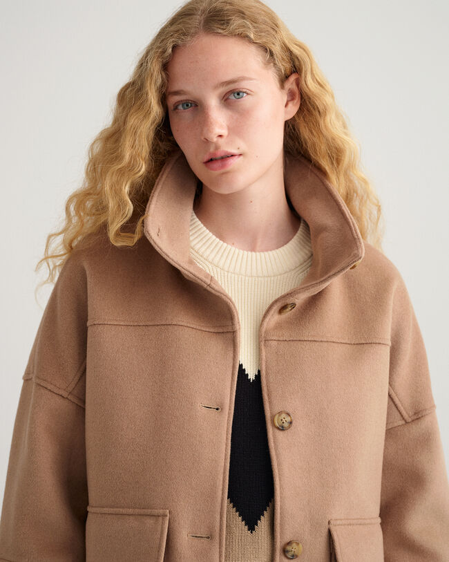 Cropped Jacke aus Wollmischung