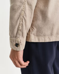 Regular Fit Hemdjacke aus Baumwolle und Leinen