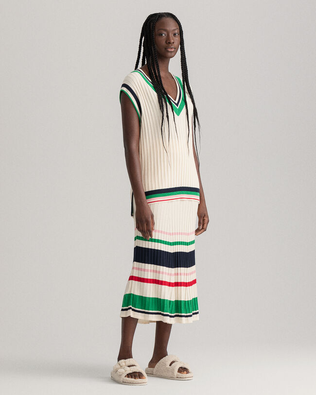 Rippstrick-Rock mit Streifen