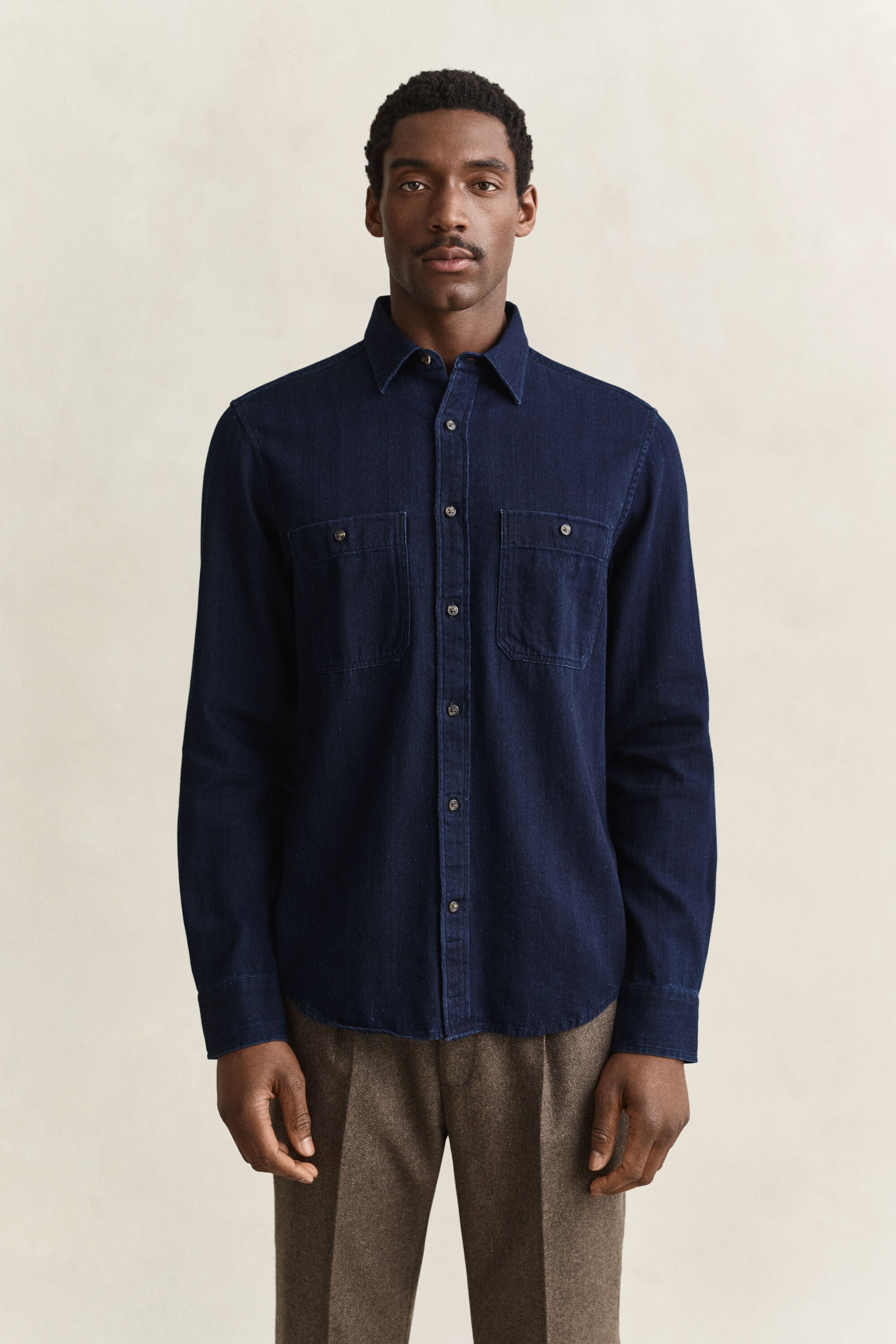 Indigo Herringbone Hemd