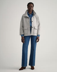 Cropped Jacke aus Wollmischung