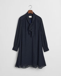 Gepunktetes Kleid mit Schluppe