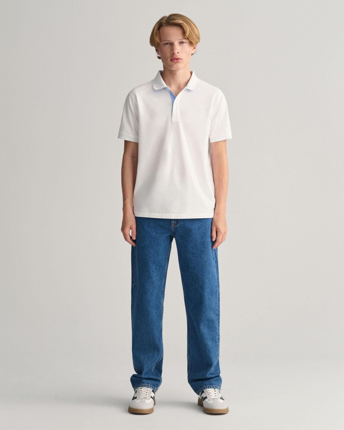 Teens Kontrast Piqu&eacute; Poloshirt