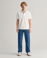 Teens Kontrast Piqu&eacute; Poloshirt