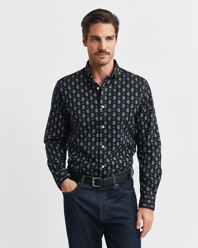 Regular Fit Twill-Hemd mit Paisley-Print
