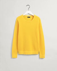 Rundhalspullover aus Baumwoll-Piqu&eacute;